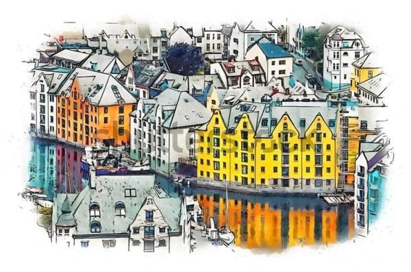 Charming Apartment In Alesund Center With Free Parking Luaran gambar